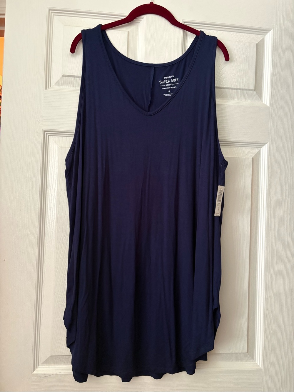 Torrid navy blue favorite tunic super soft shirt tail hem Sz 4X NWT